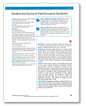 Duration and Course of Post-Concussive Symptoms.